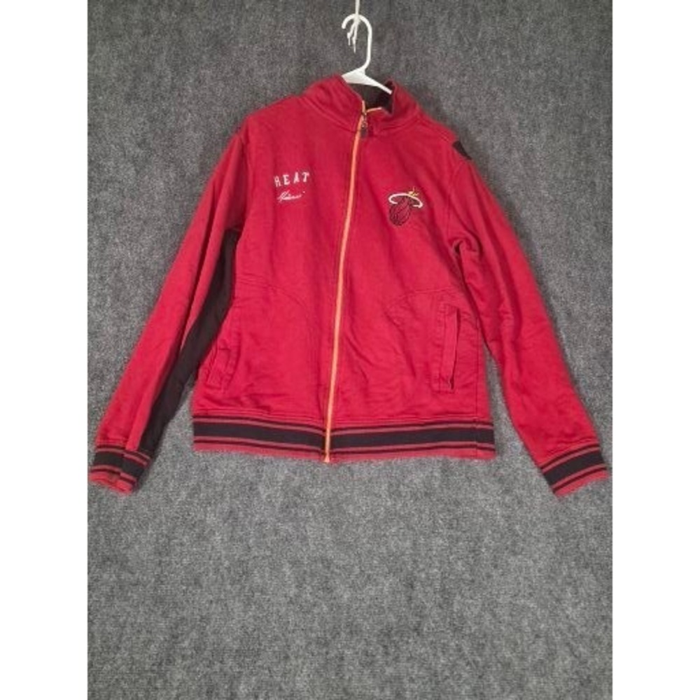 Miami Heat NBA Zipway Mens Medium Red Full Zip Track Jacket‎ Embroidered Logo